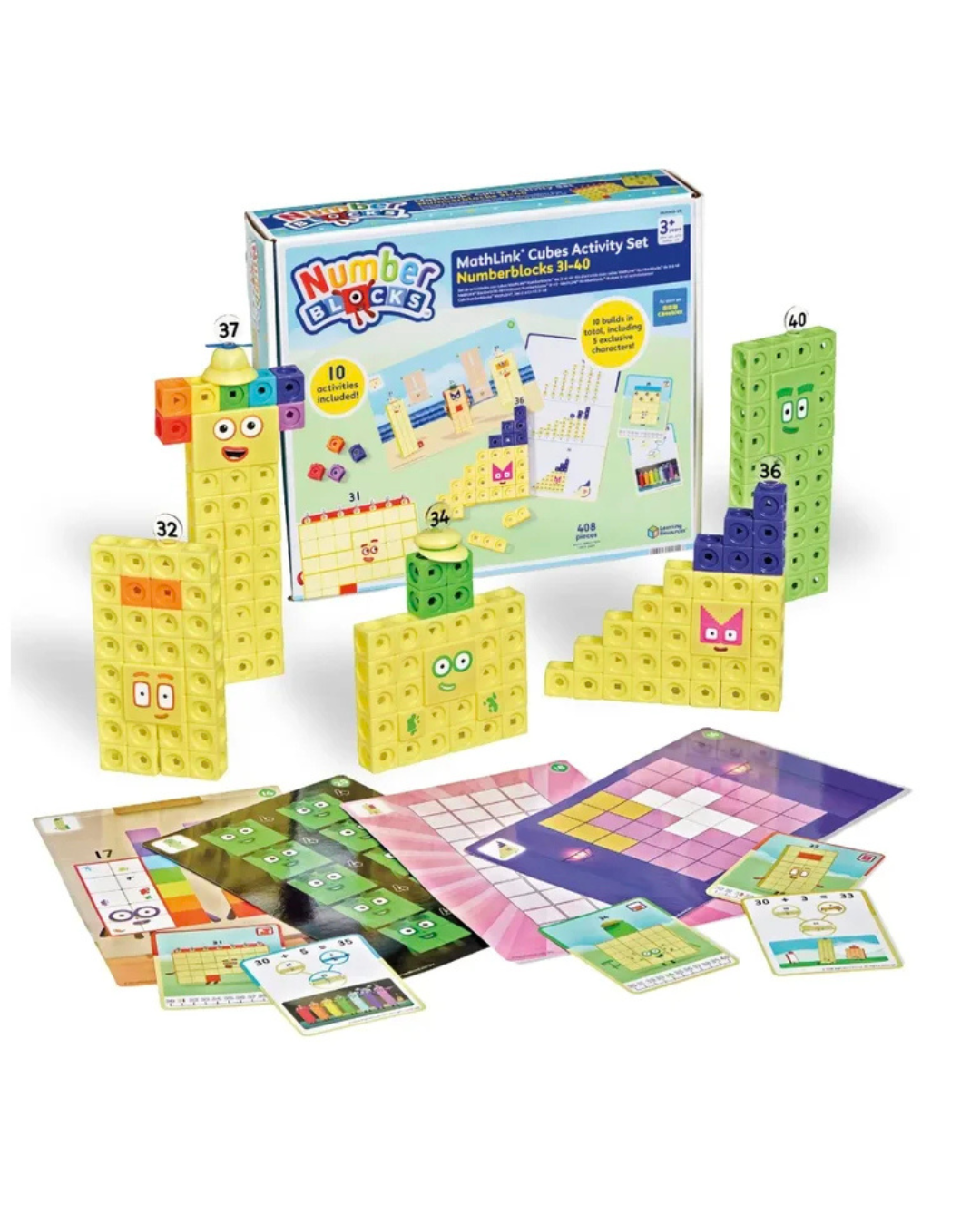 Learning Resources – MathLink® Cubes Activity Set Numberblocks 31–40 2